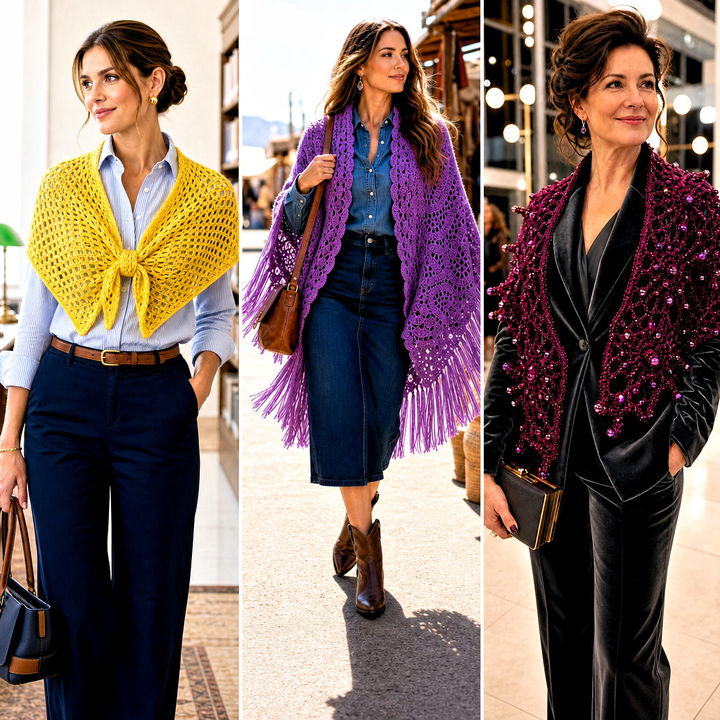 15 Crochet Virus Shawls Outfit Ideas for Elegant Layering