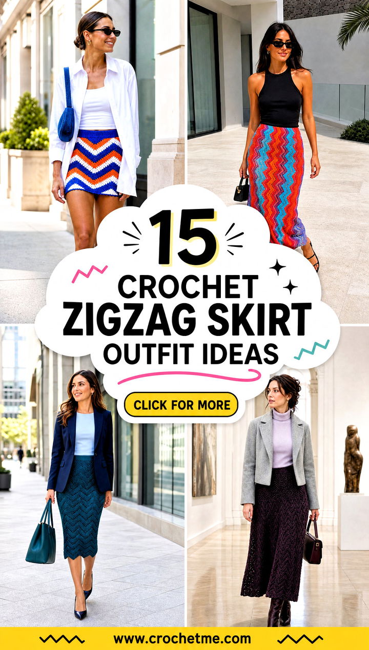 15 crochet zigzag skirt outfit ideas - 15 crochet zigzag skirt outfit ideas