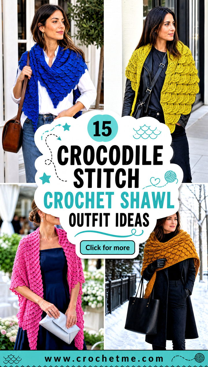 15 crocodile stitch crochet shawl outfit ideas - 15 crocodile stitch crochet shawl outfit ideas