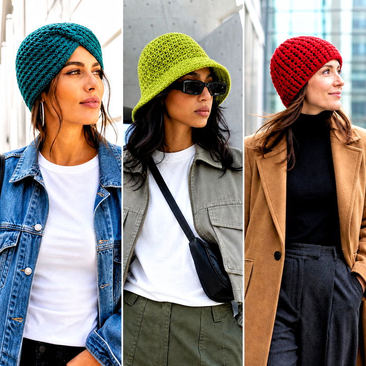 15 Crossed Half Double Crochet Hat Outfit Ideas for Winter