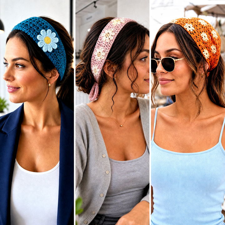 15 Daisy Flower Crochet Headband Outfit Ideas for Spring Style