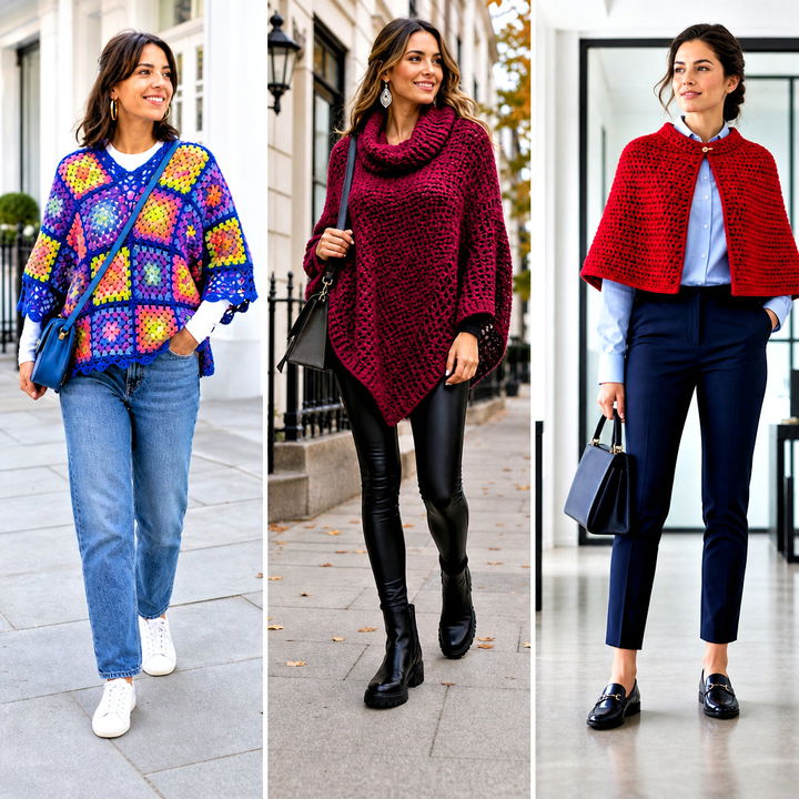 15 DIY Crochet Poncho Outfit Ideas for Stylish Layering