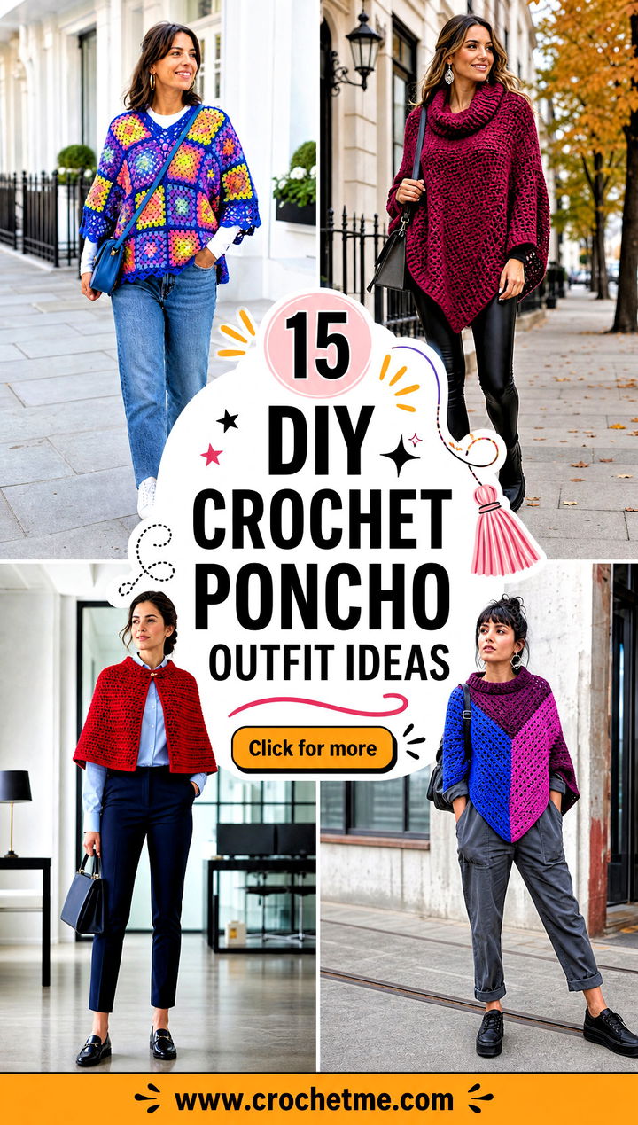 15 diy crochet poncho outfit ideas - 15 diy crochet poncho outfit ideas