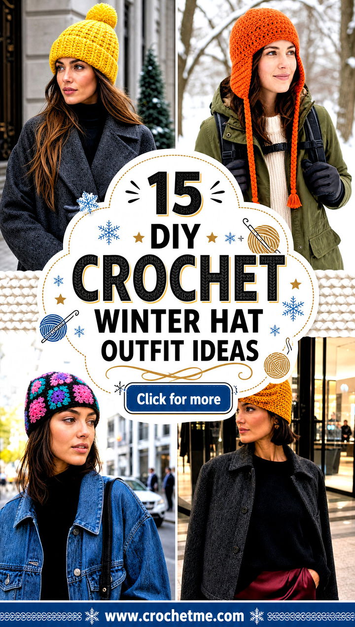 15 diy crochet winter hat outfit ideas - 15 diy crochet winter hat outfit ideas