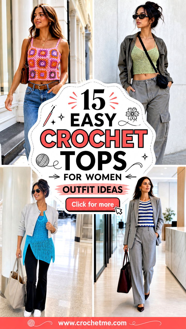 15 easy crochet tops for women outfit ideas - 15 easy crochet tops for women outfit ideas
