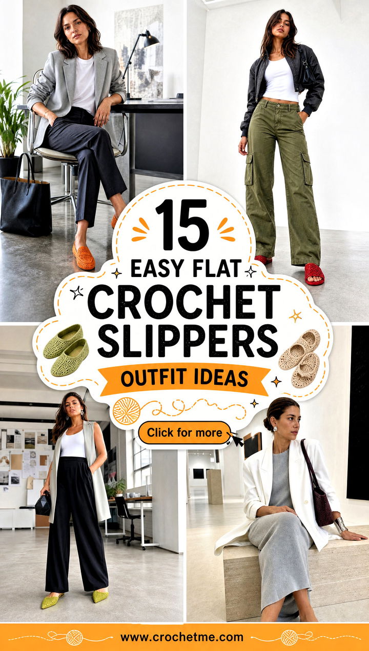 15 easy flat crochet slippers outfit ideas - 15 easy flat crochet slippers outfit ideas