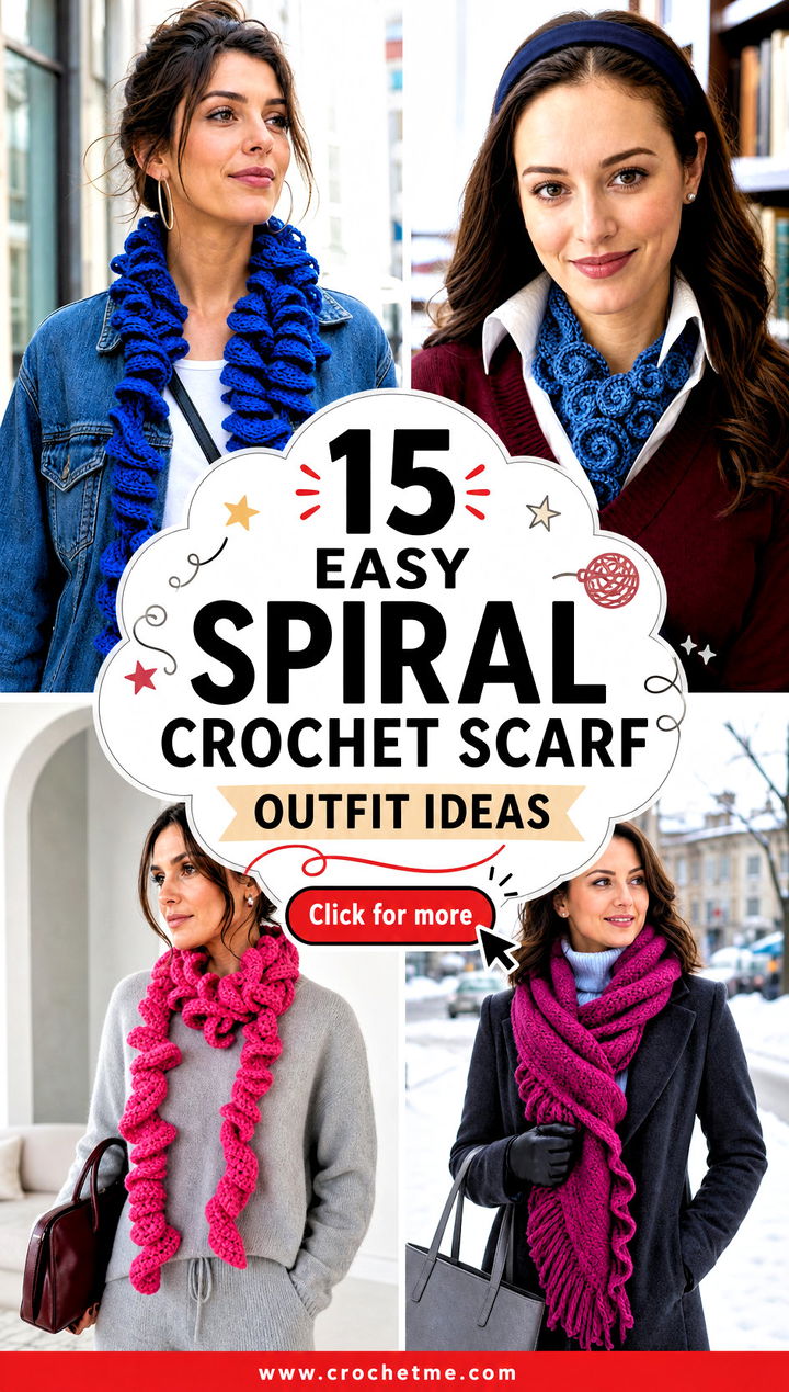 15 easy spiral crochet scarf outfit ideas - 15 easy spiral crochet scarf outfit ideas