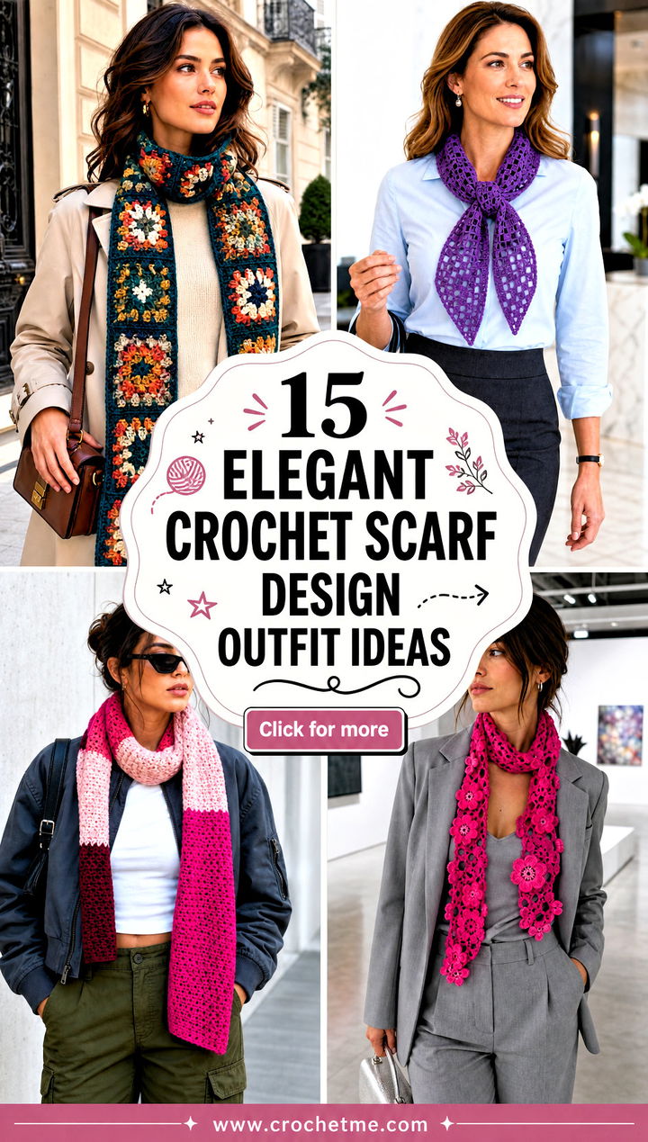 15 elegant crochet scarf design outfit ideas - 15 elegant crochet scarf design outfit ideas