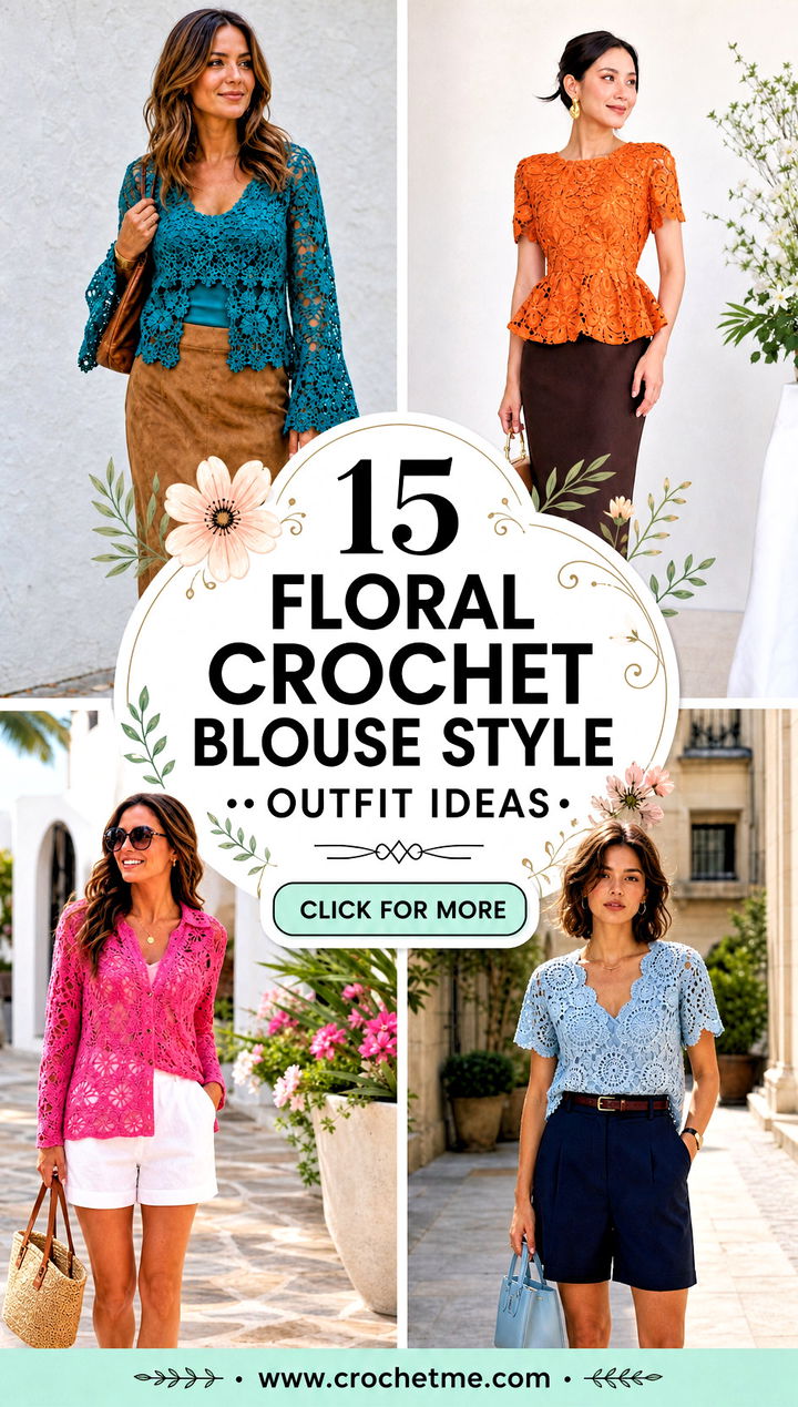 15 floral crochet blouse style outfit ideas - 15 floral crochet blouse style outfit ideas