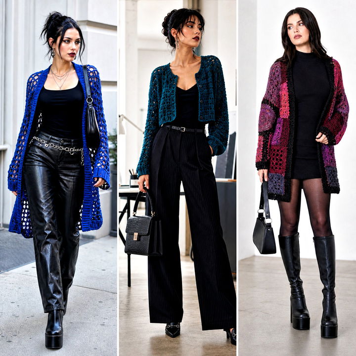 15 Goth Crochet Cardigan Outfit Ideas for Dark Romantic Style