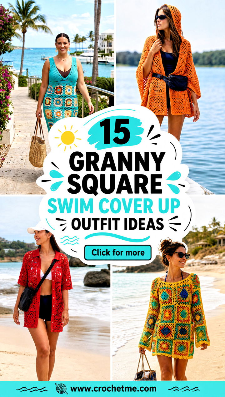 15 granny square swim cover up outfit ideas - 15 granny square swim cover up outfit ideas