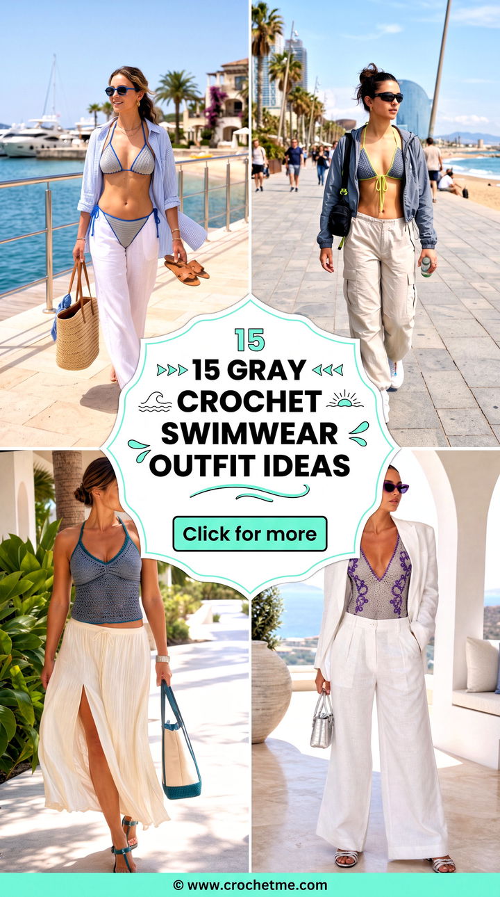 15 gray crochet swimwear outfit ideas - 15 gray crochet swimwear outfit ideas
