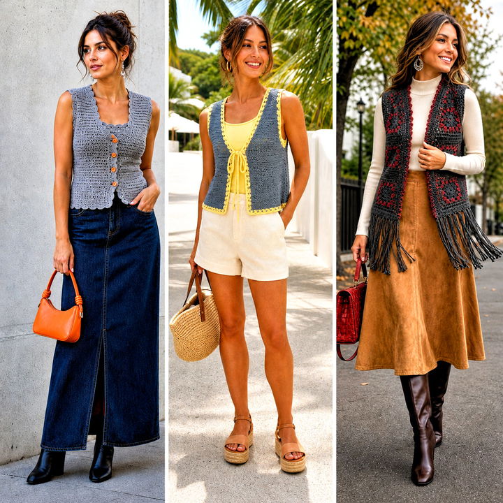 15 Gray Crochet Vest Outfit Ideas for Chic Everyday Layering