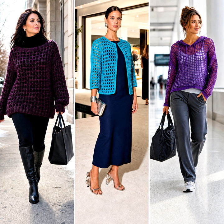 15 Grid Crochet Sweater Design Outfit Ideas: Fresh Looks