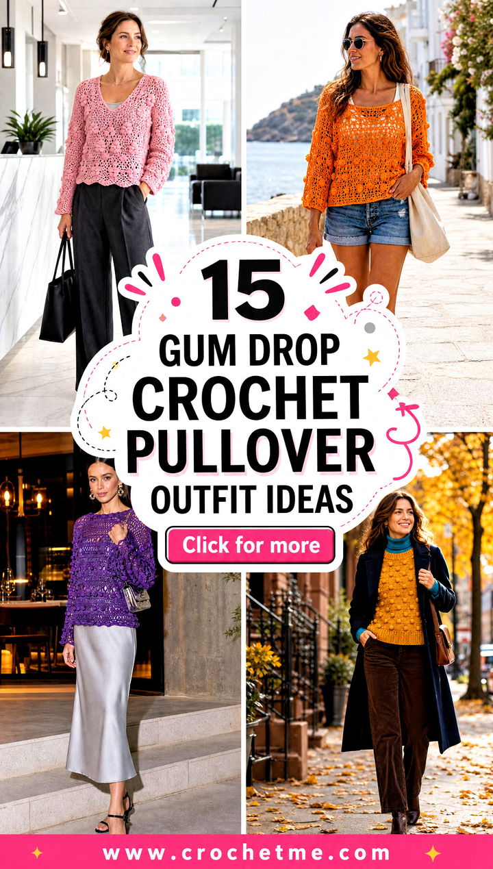 15 gum drop crochet pullover outfit ideas - 15 gum drop crochet pullover outfit ideas