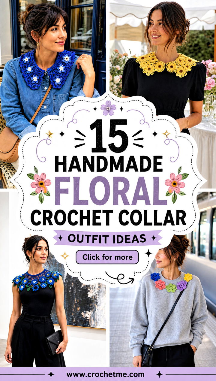 15 handmade floral crochet collar outfit ideas - 15 handmade floral crochet collar outfit ideas