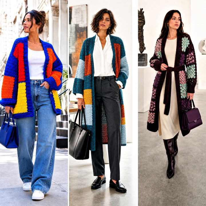 15 Harry Styles Patchwork Crochet Cardigan Outfit Ideas: Chic