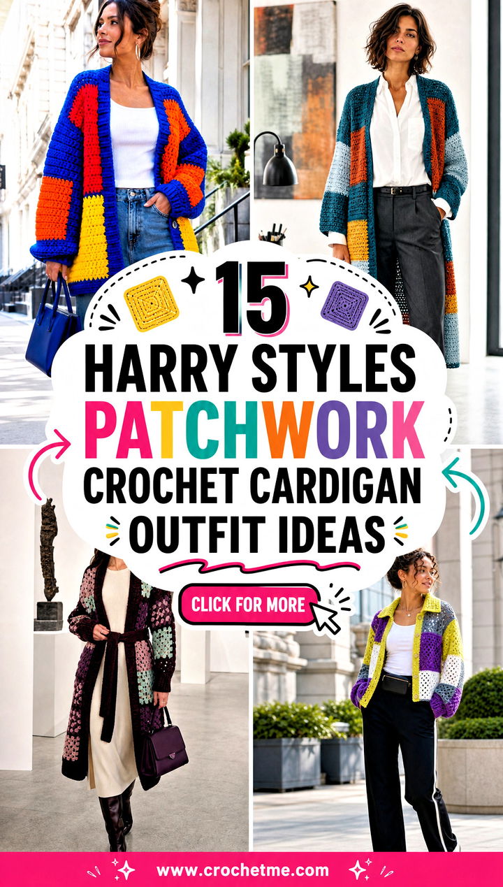 15 harry styles patchwork crochet cardigan outfit ideas - 15 harry styles patchwork crochet cardigan outfit ideas