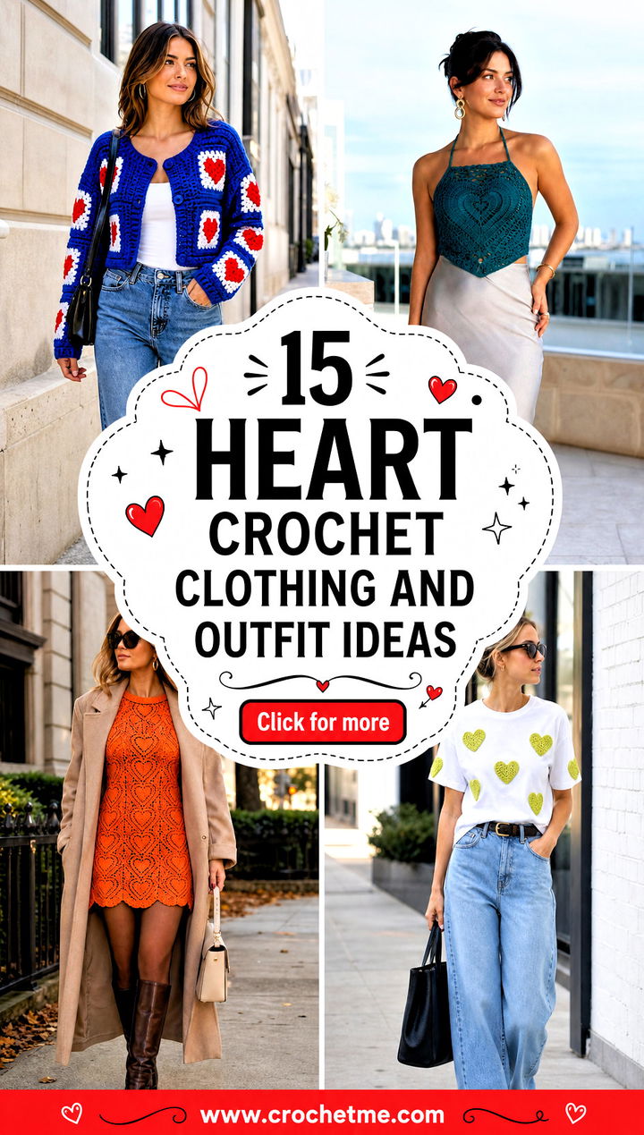 15 heart crochet clothing and outfit ideas - 15 heart crochet clothing and outfit ideas