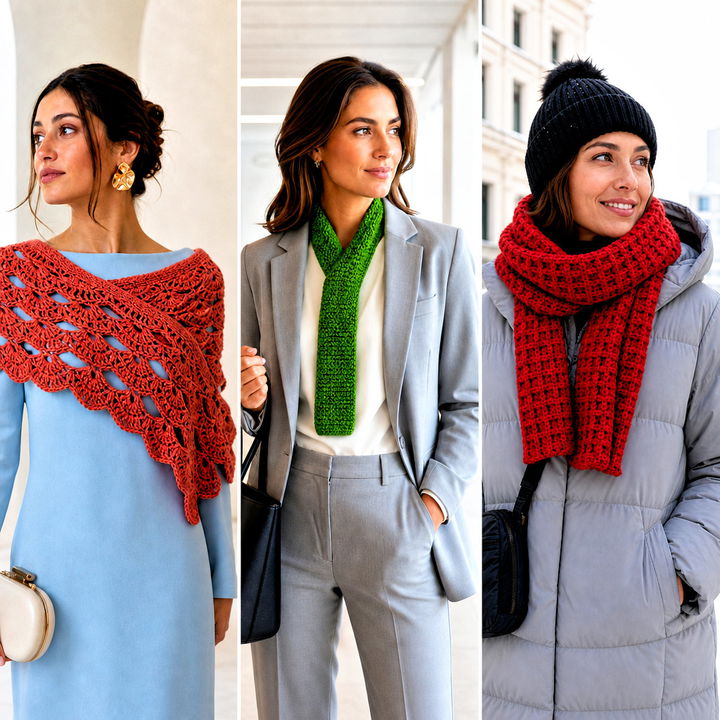 15 Horizontal Crochet Scarf Outfit Ideas for Cozy Layering