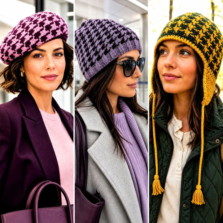 15 Houndstooth Crochet Hat Outfit Ideas for Polished Style
