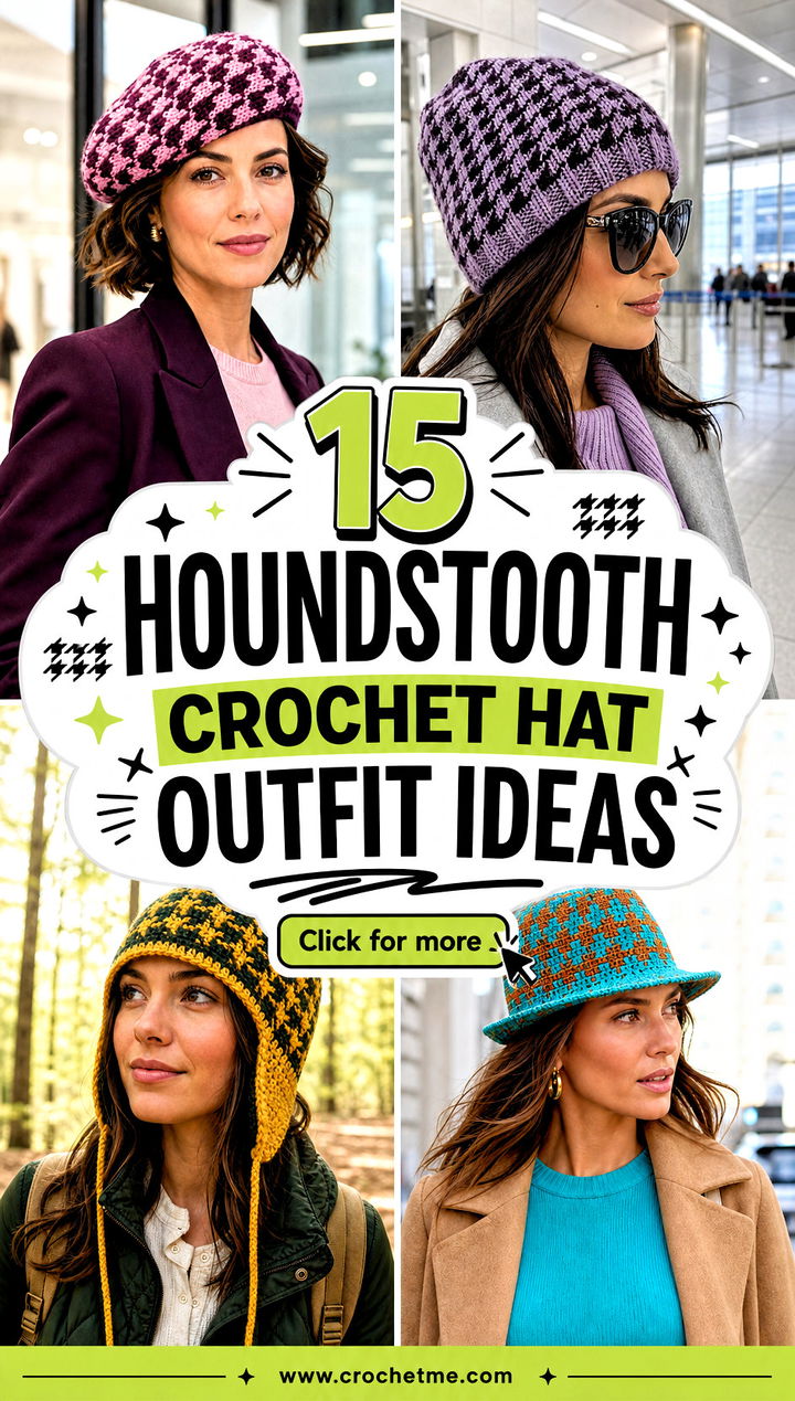 15 houndstooth crochet hat outfit ideas - 15 houndstooth crochet hat outfit ideas