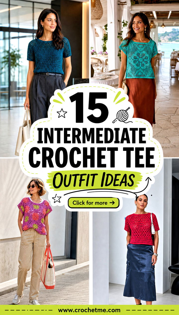 15 intermediate crochet tee outfit ideas - 15 intermediate crochet tee outfit ideas