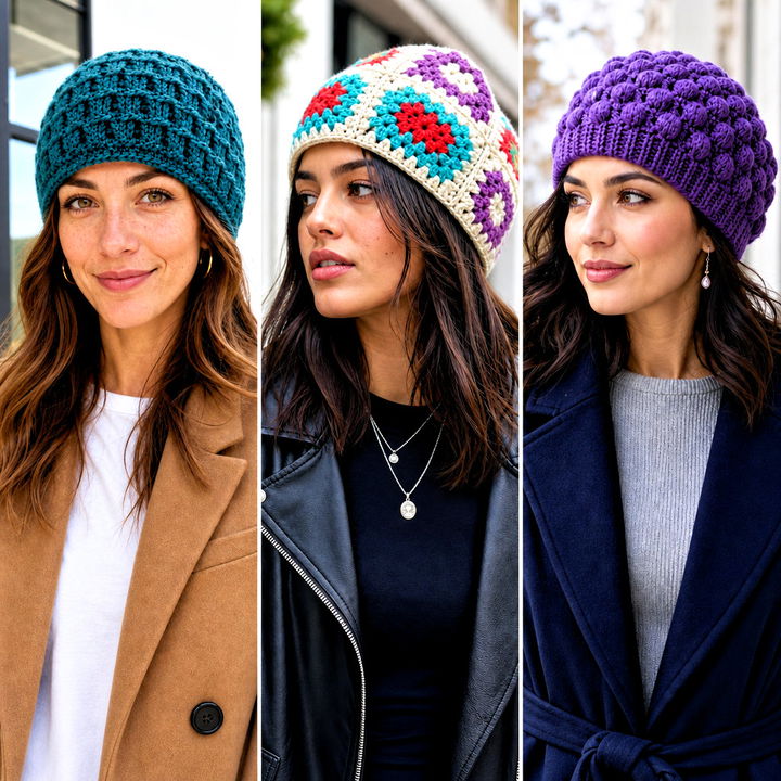 15 Large Crochet Beanie Outfit Ideas for Cozy Street Style