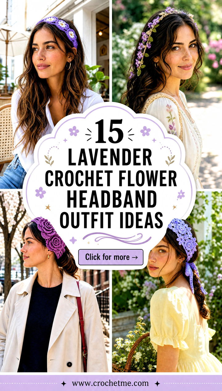 15 lavender crochet flower headband outfit ideas - 15 lavender crochet flower headband outfit ideas