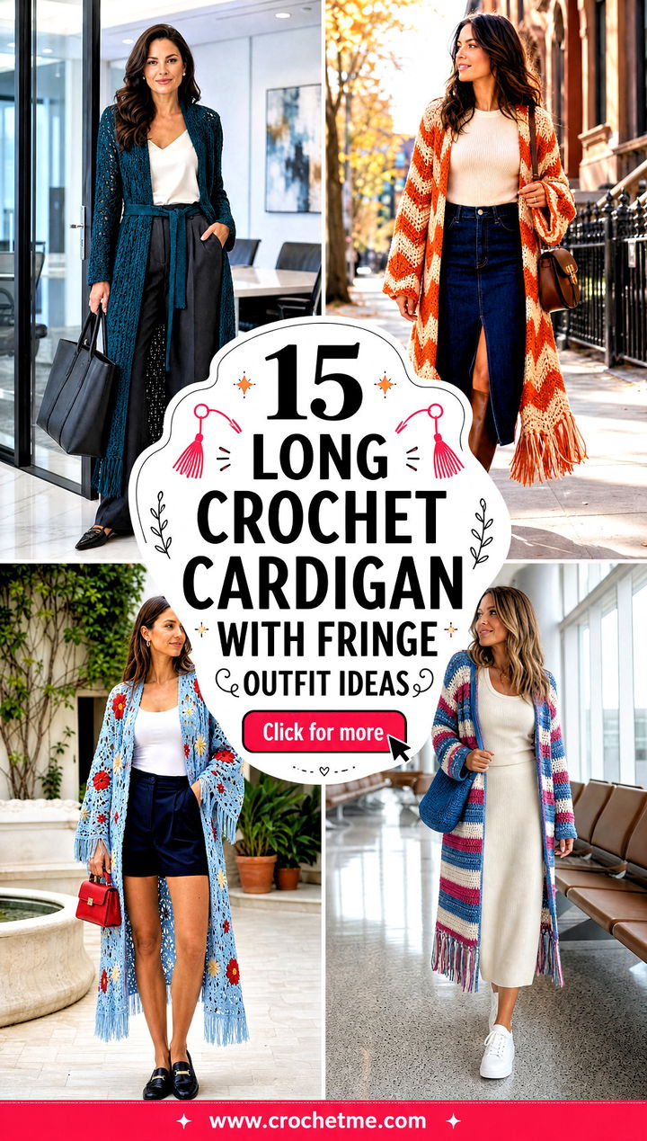15 long crochet cardigan with fringe outfit ideas - 15 long crochet cardigan with fringe outfit ideas