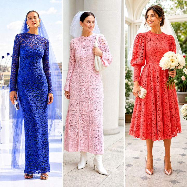 15 Long Sleeve Crochet Wedding Dress Outfit Ideas for Brides