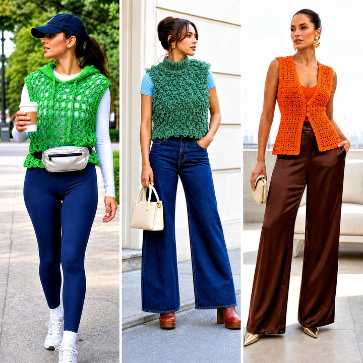 15 loopy crochet vest outfit ideas