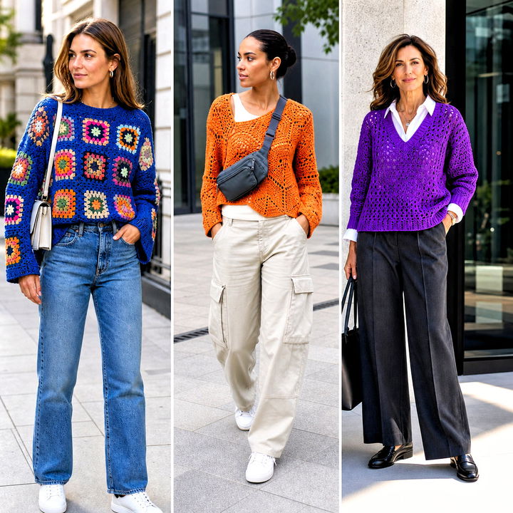 15 Love My Granny Crochet Pullover Outfit Ideas for Cozy Days