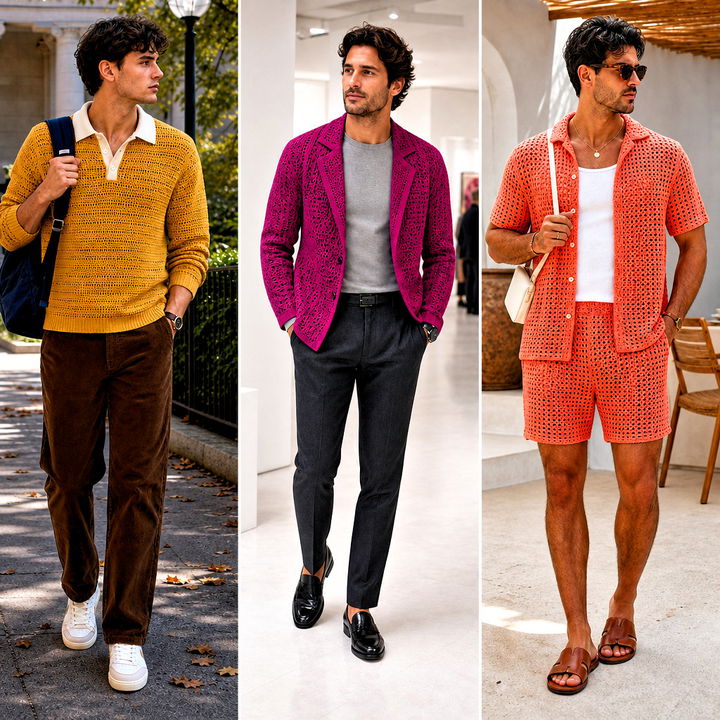 15 Men Crochet Clothes and Outfit Ideas for Modern Style