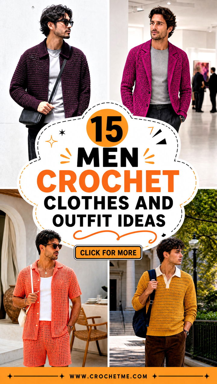 15 men crochet clothes and outfit ideas - 15 men crochet clothes and outfit ideas