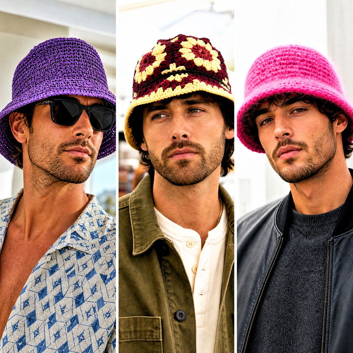 15 Men’s Crochet Bucket Hat Outfit Ideas for Cool Summer Style