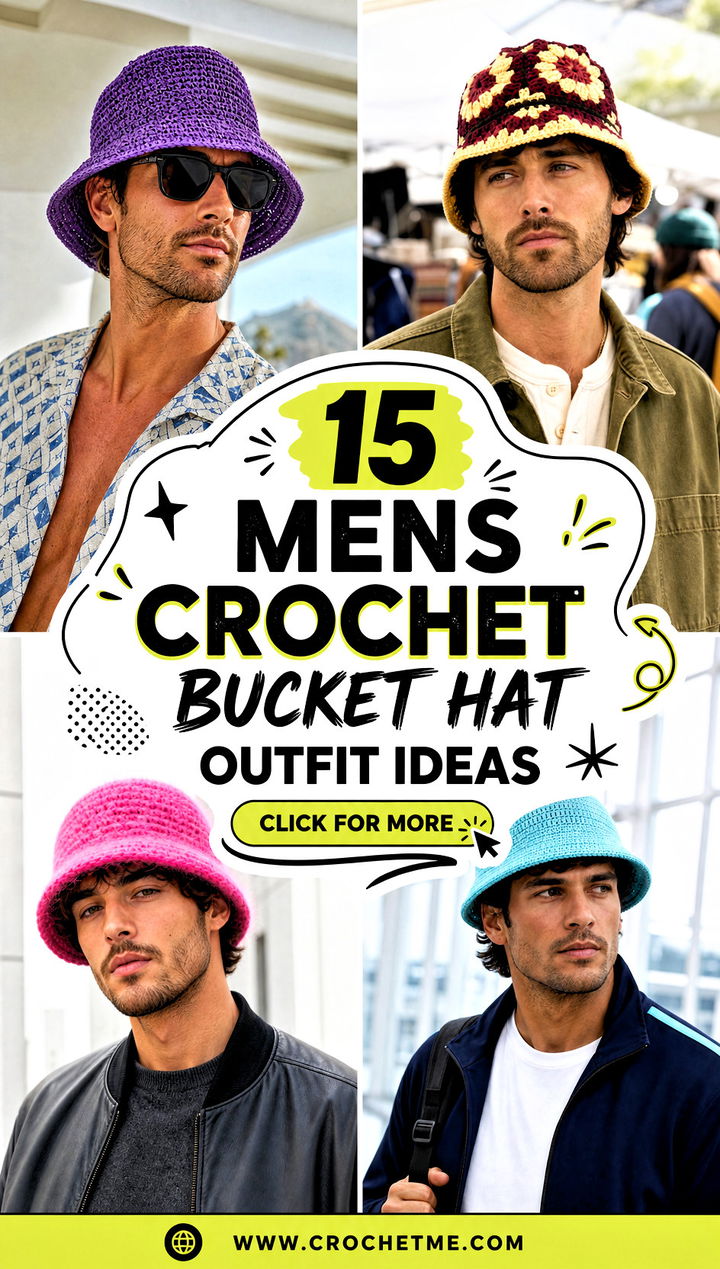 15 mens crochet bucket hat outfit ideas - 15 mens crochet bucket hat outfit ideas