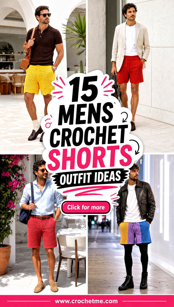 15 mens crochet shorts outfit ideas - 15 mens crochet shorts outfit ideas