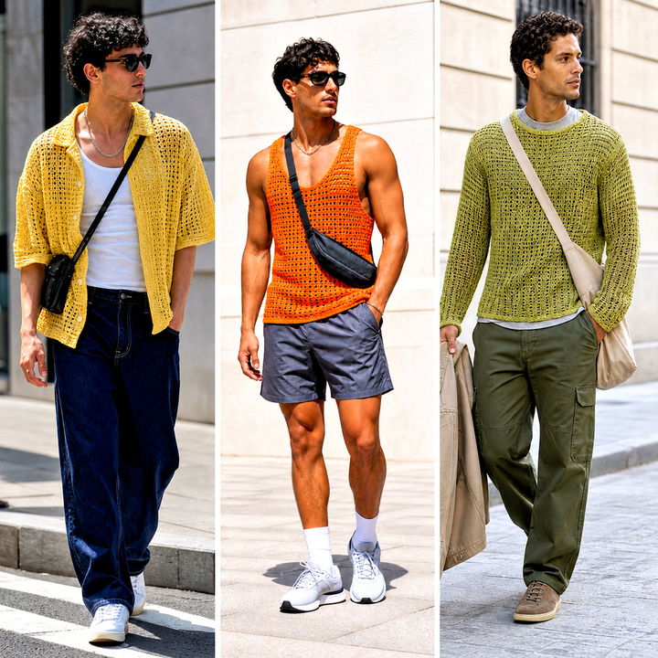 15 Men’s Crochet Top Outfit Ideas for Fresh Festival Style