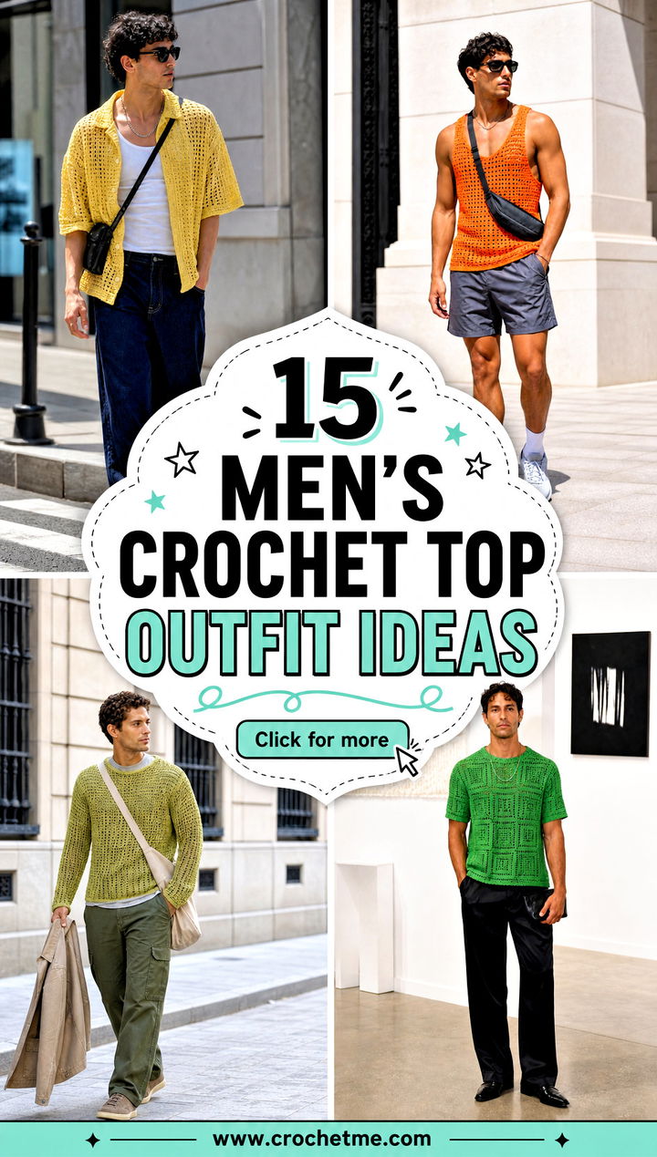 15 mens crochet top outfit ideas - 15 men’s crochet top outfit ideas