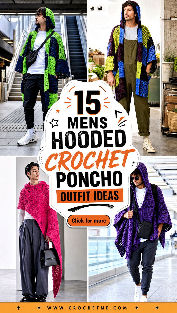 15 mens hooded crochet poncho outfit ideas - 15 mens hooded crochet poncho outfit ideas