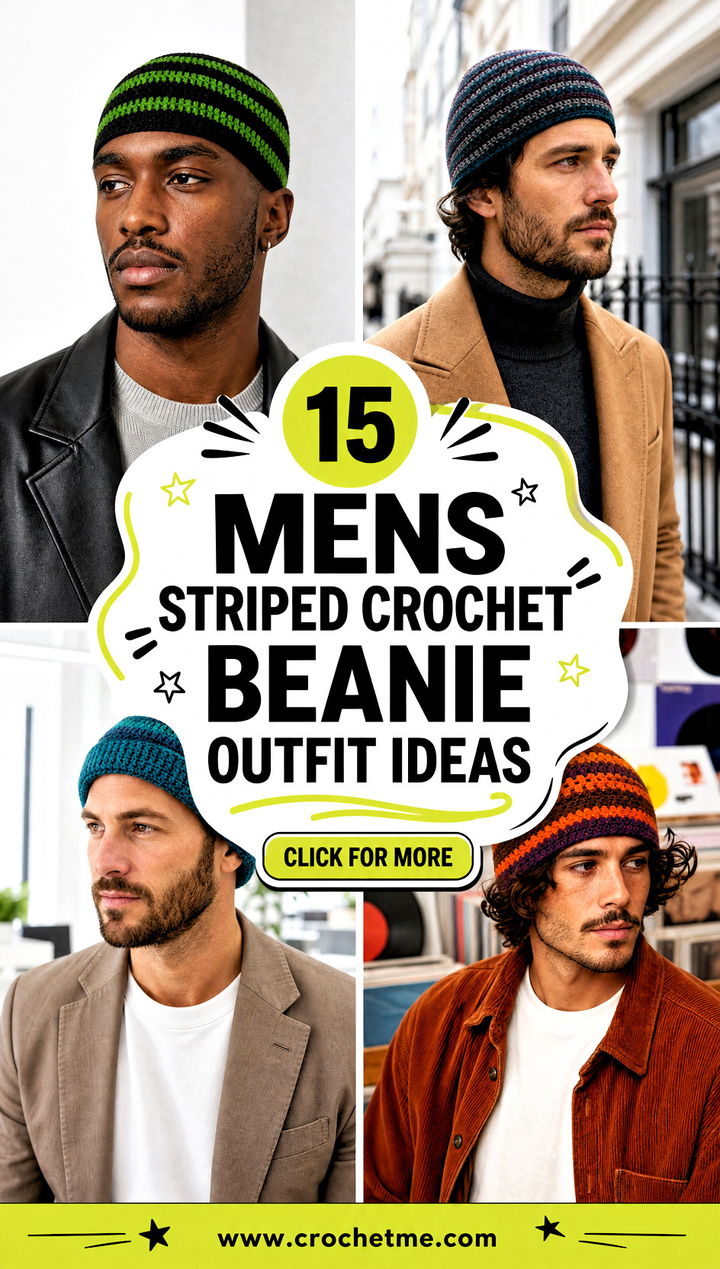15 mens striped crochet beanie outfit ideas - 15 mens striped crochet beanie outfit ideas