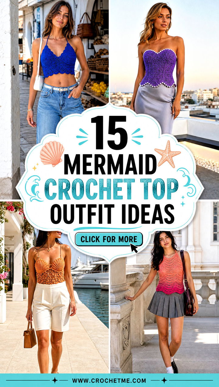 15 mermaid crochet top outfit ideas - 15 mermaid crochet top outfit ideas