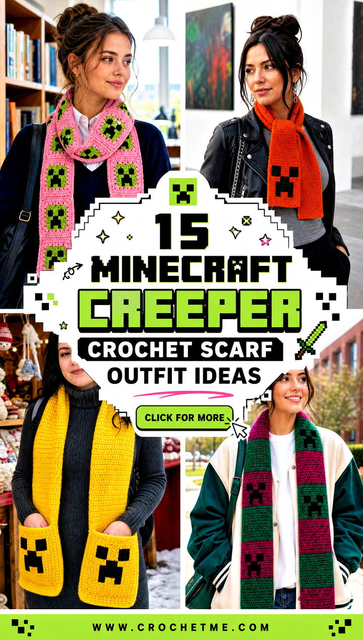 15 minecraft creeper crochet scarf outfit ideas - 15 minecraft creeper crochet scarf outfit ideas