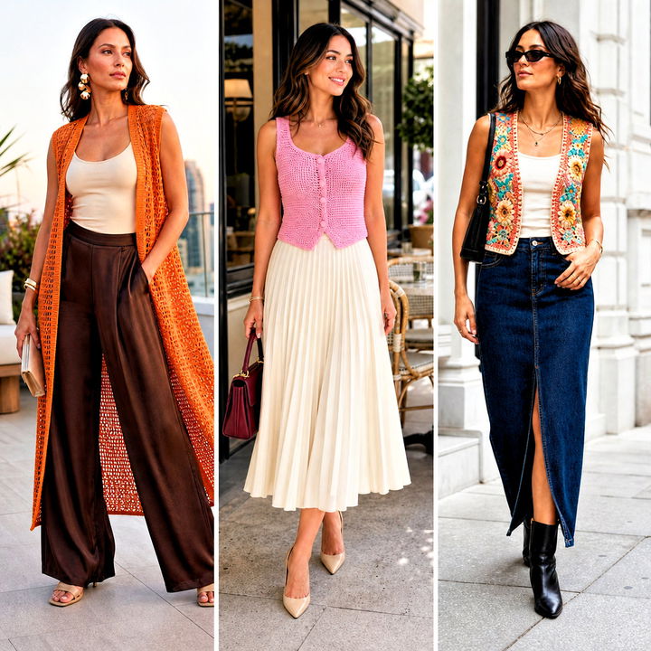 15 Modern Crochet Vest Outfit Ideas for Fresh Layered Looks