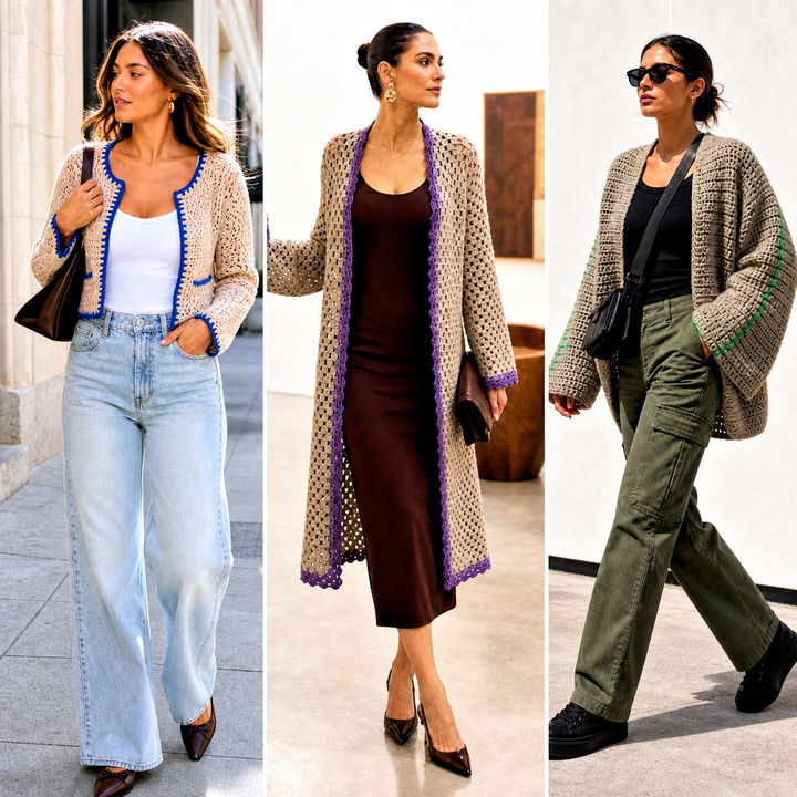 15 Neutral Tone Crochet Cardigan Outfit Ideas for Cozy Fall
