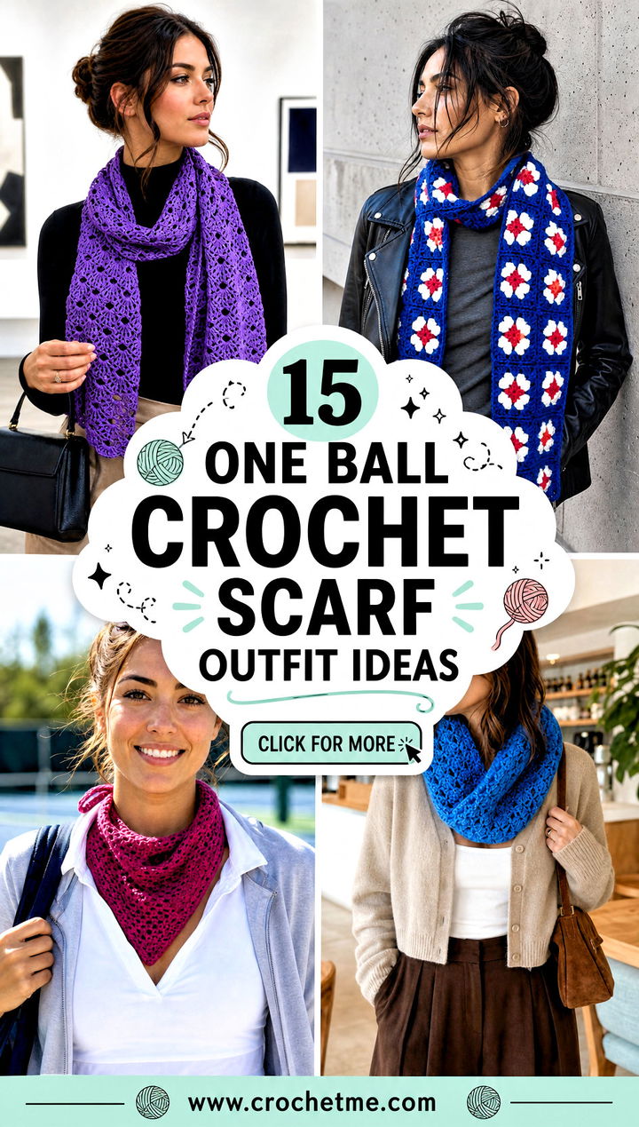15 one ball crochet scarf outfit ideas - 15 one ball crochet scarf outfit ideas
