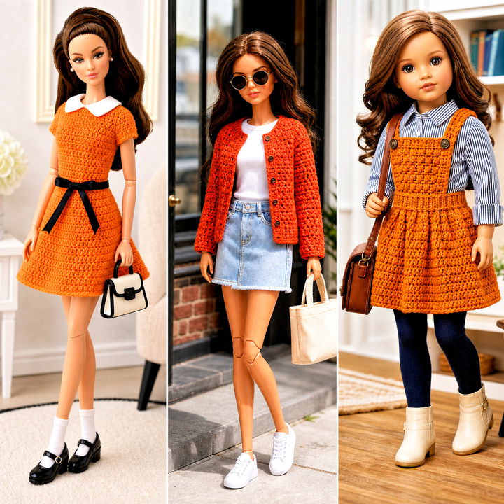15 Orange Crochet Doll Clothes and Outfit Ideas for Playtime