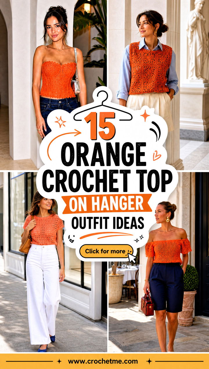 15 orange crochet top on hanger outfit ideas - 15 orange crochet top on hanger outfit ideas