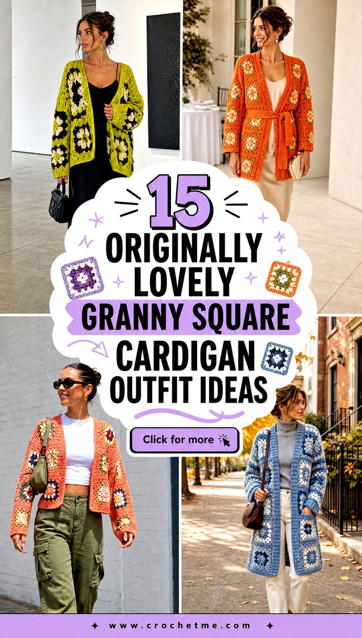 15 originally lovely granny square cardigan outfit ideas - 15 originally lovely granny square cardigan outfit ideas